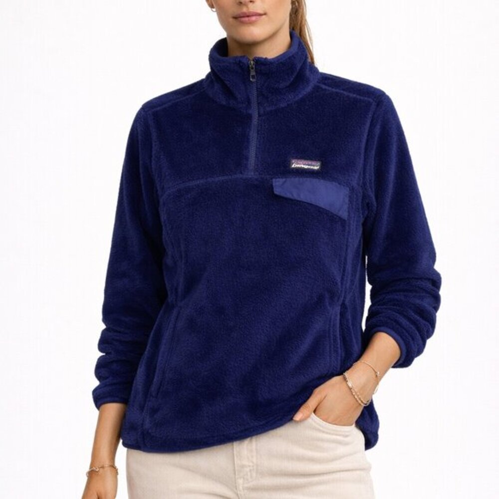 Patagonia Re-Tool Snap-T Pullover Women’s Size XS Blue Fleece Quarter Button Top